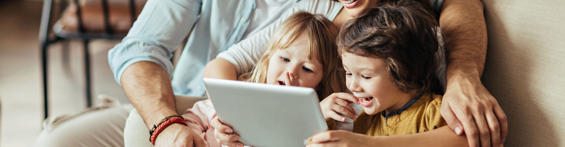 Family on Digital Tablet